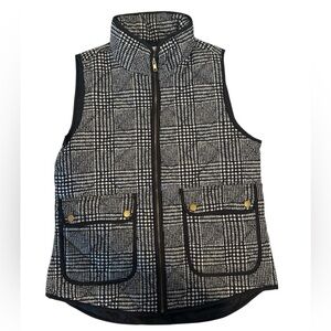 Cambridge Dry Goods Women’s Black and White Houndstooth Vest - Size Med - NWOT